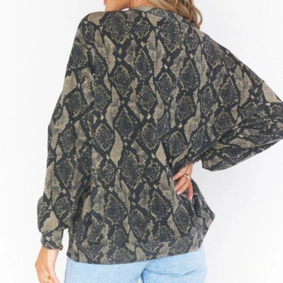 Show Me Your MuMu Boyfriend Oversized Cotton Long Sleeve Sweatshirt Ziggy Python - Picture 3 of 12